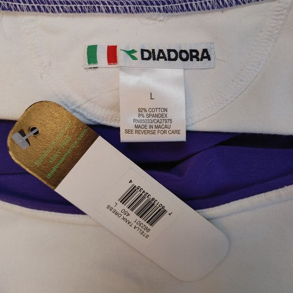 Diadora Women's Two Tone White/Purple Sleeveless Top Large - Picture 3 of 3